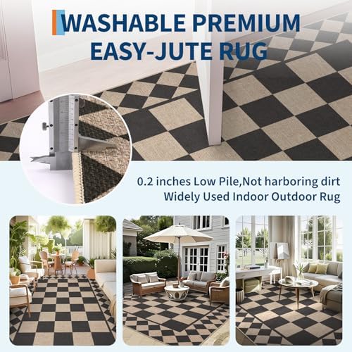 GarveeHome Easy Jute Rug 8x10 Washable Rugs - Image 6