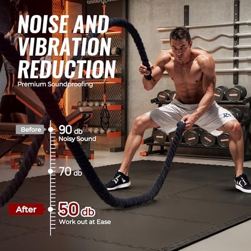 SUPERJARE 0.79'' Extra-Thick 12 Pcs 48 Sq Ft Exercise Equipment Mats - Image 4