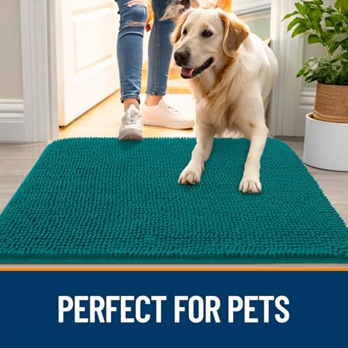 OLANLY Dog Door Mat for Muddy Paws 47x24, Super Absorbent Chenille Mud Mat - Image 6