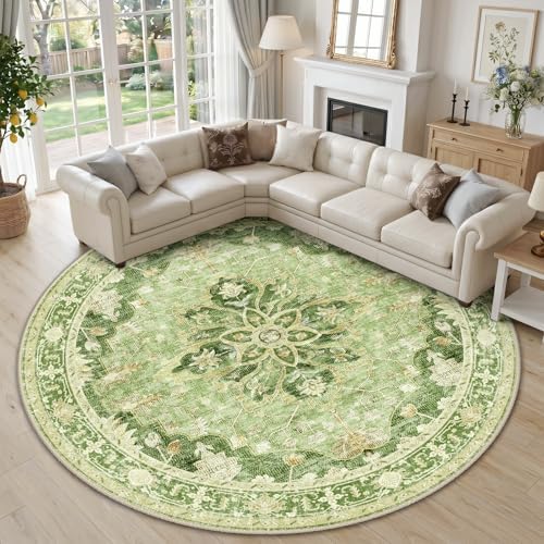 RELEANY Washable Area Rug, Round 10ft by RELEANY