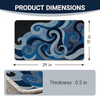 Abstract Sea Wave Welcome Front Door Mat, Coastal Beach Ocean - Image 3
