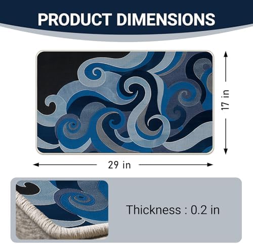Abstract Sea Wave Welcome Front Door Mat, Coastal Beach Ocean - Image 3