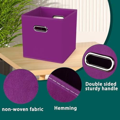 Black Foldable Storage Cubes Bins, Fabric Storage Box Cubes Organizer Baskets - Image 7