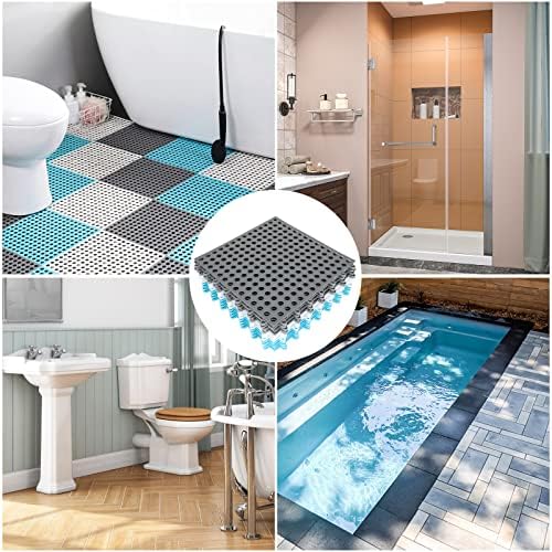 12 Pack 11.8" x 11.8" Interlocking Rubber Floor Tiles Soft PVC Non Slip - Image 7