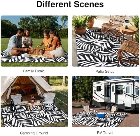 OLANLY Outdoor Rug 8x10 ft Waterproof Reversible Leaf Mat - Image 7