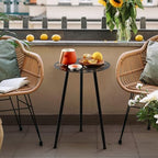 2-Pack Small Metal Side Tables Outdoor Patio Round Accent Table Modern Indoor - Image 7