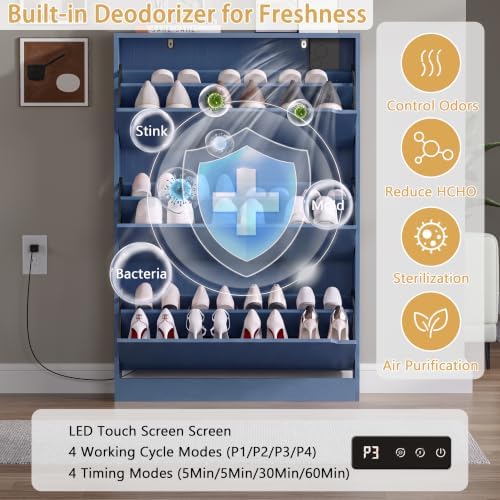 BORNOON Shoe Cabinet with Odor Control and Back Panels, Deodorizing Slim 3-Flip - Image 3