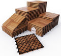 Solid Gold Acacia Wood Interlocking Deck Tiles by XINONE
