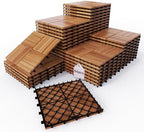 Solid Gold Acacia Wood Interlocking Deck Tiles by XINONE