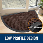 OLANLY Half-Circle Front Door Mat 29.5x17, Heavy-Duty Rubber Doormat - Image 4