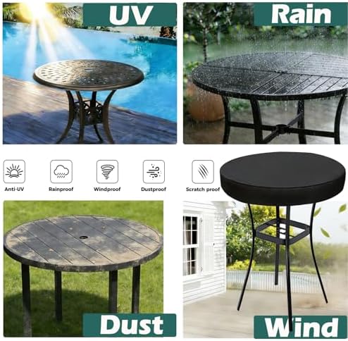 SUNICO Outdoor Table Covers Waterproof Round 42" Dia - Image 6