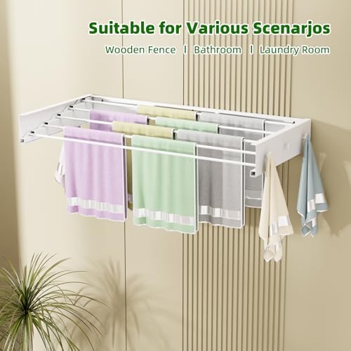 Wall Mounted Drying Rack for Laundry 40'', Folding Drying Rack Clothing Wall - Image 5