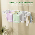 Wall Mounted Drying Rack for Laundry 40'', Folding Drying Rack Clothing Wall - Image 5