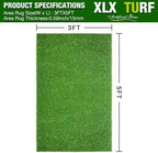 XLX TURF Washable Artificial Grass Rug Indoor Outdoor 3FTX5FT Realistic Low - Image 2