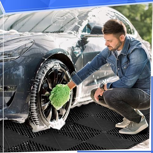 Barydat 24 Pcs 12x12 Garage Floor Tiles Interlocking Drainage - Image 6