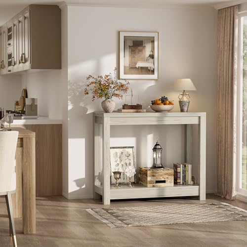 Besiost Small Farmhouse Wood Entryway Table Narrow Console Table - Image 7
