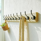 Dseap Coat Rack Wall: 38-1/4" Long, Heavy-Duty, 10-Double-Hooks Wooden Wall - Image 6