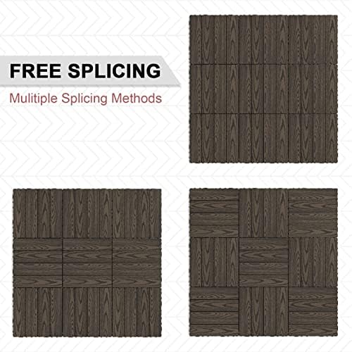 VANCASTLE 9PCS Wood Plastic Composite Interlocking Deck Tiles 11.8"x11.8" - Image 7