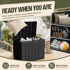 Flamaker Deck Box 30 Gallon, Waterproof Resin Small Storage Box - Image 3