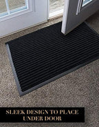 LuxUrux Striped Black Door Mat - Image 6
