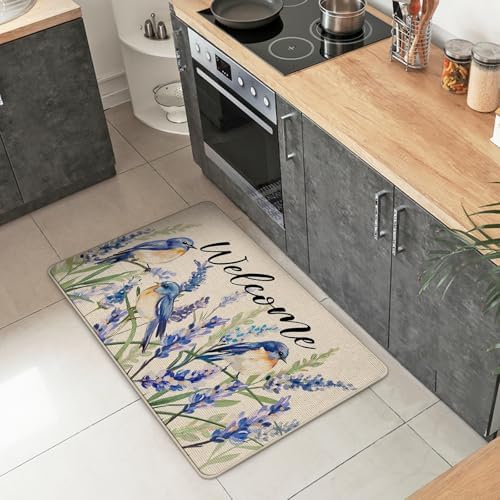 Welcome Spring Summer Bluebirds Decorative Front Door Mat - Image 6