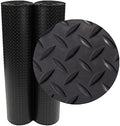 Rubber-Cal Diamond-Plate Rubber Flooring Roll - 3 mm x 4 ft x 1 ft Roll - Black by Rubber-Cal