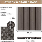 9 Pack Composite Interlocking Deck Tiles, Straight Grain Deck Tiles - Image 3