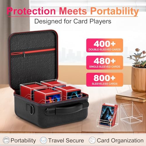 Proijeut Card Deck Box with Portable Case, 4 Pack Clear Commander Deck Box with - Image 3