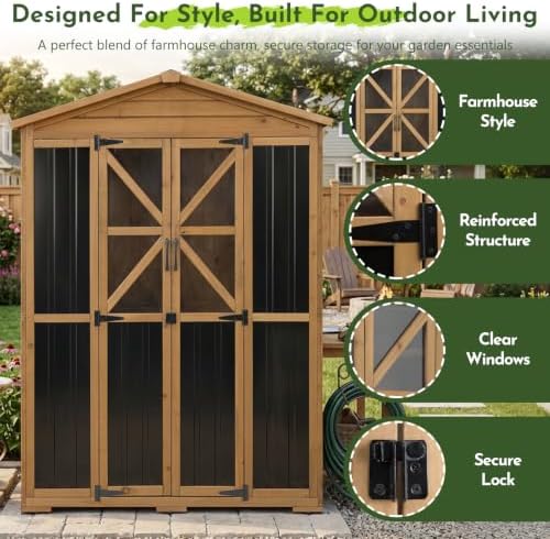 Outdoor Wooden Storage Shed Cabinet - Image 3