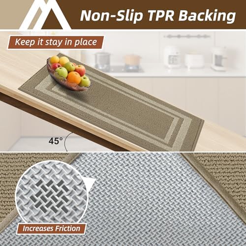 COSY HOMEER Kitchen Rugs Sets of 2 Non-Slip Washable - Image 4