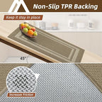 COSY HOMEER Kitchen Rugs Sets of 2 Non-Slip Washable - Image 4