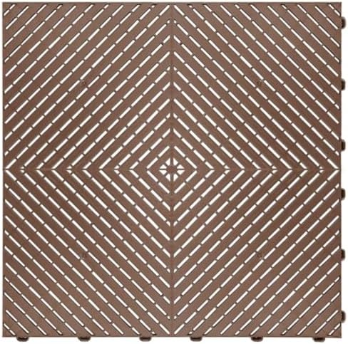 Swisstrax Ribtrax Smooth PRO Garage Tiles, Chocolate Brown by Swisstrax
