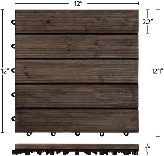 Yaheetech 27PCS Interlocking Deck Tiles Outdoor Patio Floor - Image 3