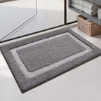 Color&Geometry Gray Bathroom Rugs 30x20, Extra Soft Absorbent Microfiber Bath by COLORG