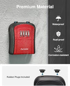Puroma Key Lock Box Outdoor 4 Digit Code Combination Lockbox House, 1 Red - Image 5
