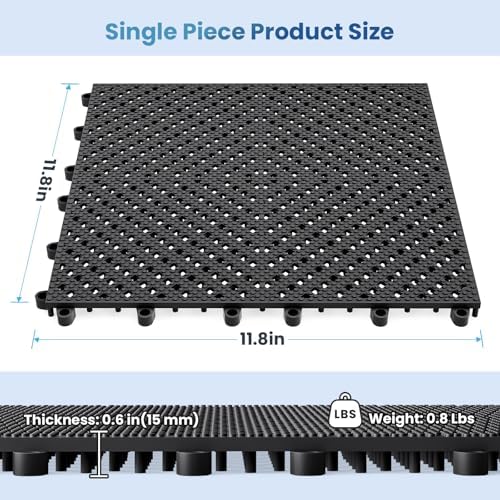 Jocoevol 12-Pcs Interlocking Tile, Indoor/Outdoor Drainage Interlocking Floor - Image 5