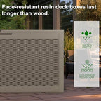PatioZen 120 Gallon Resin Deck Box, Lockable Patio Outdoor Storage Box - Image 6