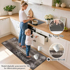 HEBE Anti Fatigue Kitchen Mat Set of 2, Cushioned Kitchen Mats - Image 4