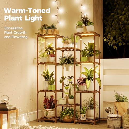 Bamworld Plant Stand with Grow Light Plant Shelf - Image 2