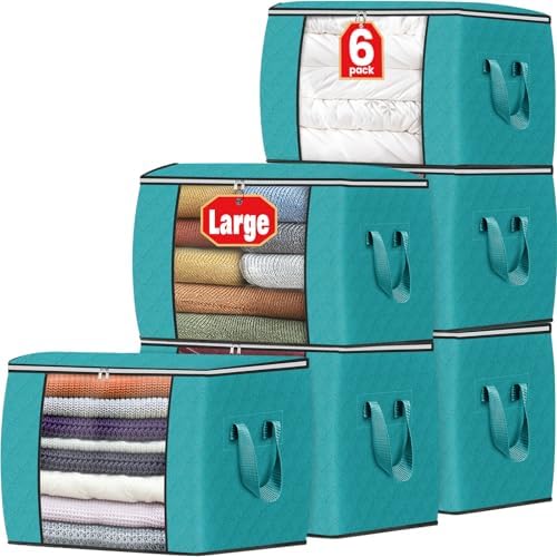 Fab totes 90L Clothes Storage, Foldable Thick Fabric Blanket Storage Bags by Fabtotes