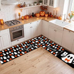 Halloween Kitchen Mats Set of 3, Bow Ghost Kitchen Rugs Floor Mats - Image 3