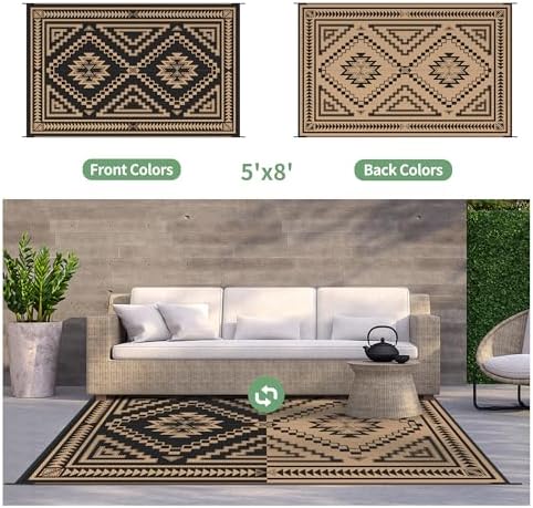 GENIMO Outdoor Rug, Waterproof Plastic Rugs - Image 4