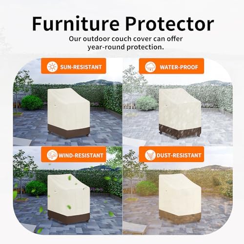 Easy-Going Outdoor Stackable Chair Cover, 2 Pack-28Wx36Dx47H inch - Image 5