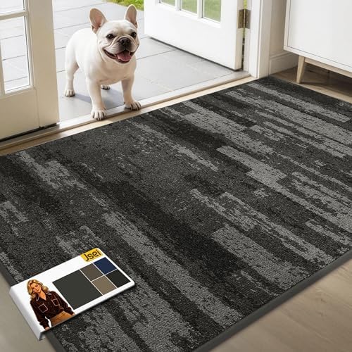 JSEI Dirt Trapper Door Mat 36"x60", Non-Slip Doormat, Light Gray by JSEI