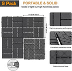 Goovilla Plastic Interlocking Deck Tiles, 9 Pack 12"x12", Dark Grey - Image 3