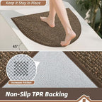 BEQHAUSE Dirt Trapper Door Mat 24" x 36" Half Circle Non Slip Rugs - Image 4