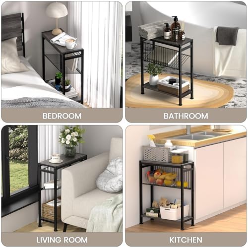 End Table for Small Space, 3-Tier Narrow Side Table - Image 6