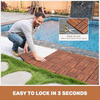 Acacia Wood Interlocking Deck Tiles 10 Pcs, Waterproof and Easy Installation - Image 5