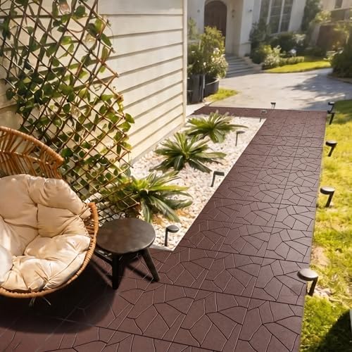 Interlocking Deck Tiles Outdoor Waterproof 44 Pack, Plastic Snap Together Patio - Image 2