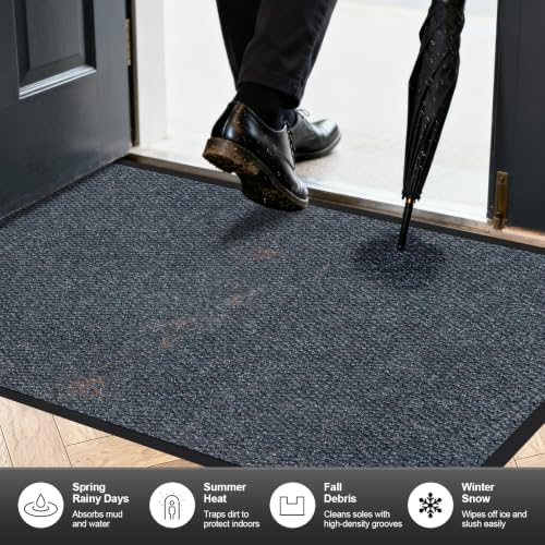 Commercial Door Mat 60"x48", Rubber Waterproof Front Floor Mat - Image 6